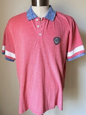 Horseware Ireland Red Blue Men's Pique Polo Sz XL